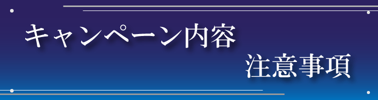 キャンペーン内容・注意事項